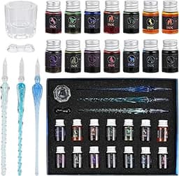 Stylos en verre doré x19