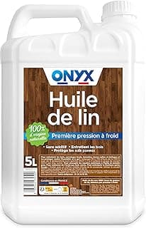 Onyx - Huile de Lin pour Bois - 100% Graines de Lin - Protection, Rénovation et Entretien Bois Extérieurs et Sols Poreux