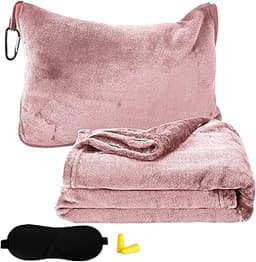 Couverture-coussin 2-en-1 Bocguy + masque + bouchons