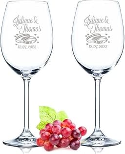 Leonardo Verres à vin avec gravure