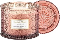 LA JOLIE MUSE Bougie Parfumée, Rose & Bois de Santal