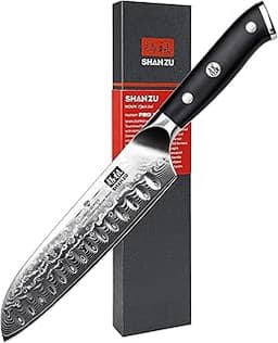 SHAN ZU Couteau Santoku Japonais 18cm
