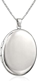 Pendentif en Médaillon Uni Ovale en Argent Massif