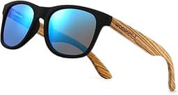 WOODONLY Lunettes de Soleil Rétro Polarisées en Bois