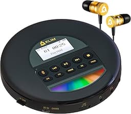 KLIM Nomad - Nouveauté - Lecteur CD Portable - Batterie Intégrée Longue Durée - avec Écouteurs - Compatible CD-R, CD-RW, MP3
