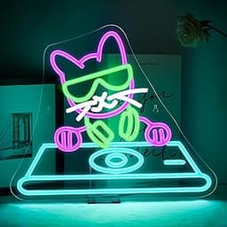 SIGNSHIP Panneau Chat DJ Néon