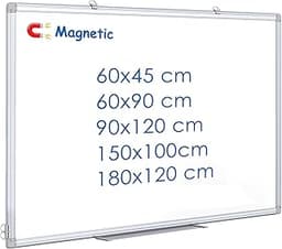 Maxtek Tableau Blanc Magnétique 90 x 60 cm