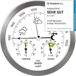 airself Station météo analogique acier inox