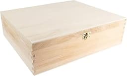 Caisse à vin en bois avec couvercle, 3 compartiments intérieurs