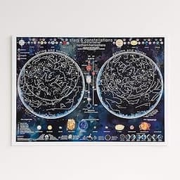 Carte des étoiles et des constellations phosphorescentes