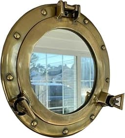 Miroir hublot laiton antique