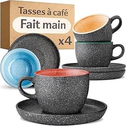 Cosumy Tasses à Cappuccino avec Soucoupes