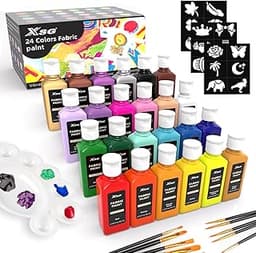 24 couleurs de peinture textile en flacon