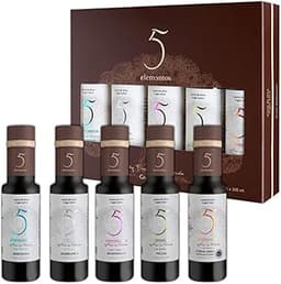5 Elementos Gran Selección Coffret Premium d'Huile d'Olive Vierge Extra 5x100ml - Cadeau Gourmet avec des Variétés Uniques...