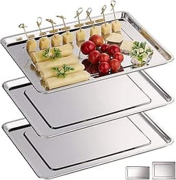 Lot de 3 plateaux inox
