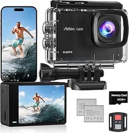 Caméra Sport 4K 60FPS avec Micro SD 64GB