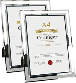 Houstimi Lot de 2 cadres photo A4 argentés