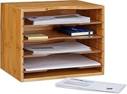 Trieur à documents en bambou Relaxdays