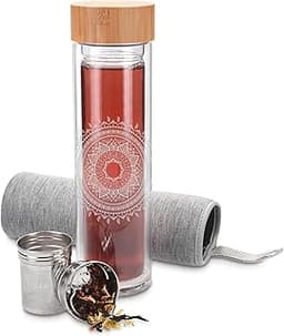 Navaris Bouteille de Thé en Verre avec Infuseur INOX