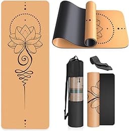 Haninj® Tapis De Yoga en Liège Naturel