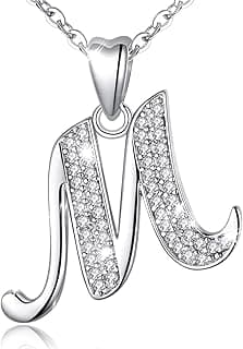 AEONSLOVE Collier initiale Argent 925