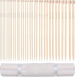 Curtzy Lot d’Aiguilles à Tricoter en Bambou