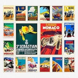 Lot de 9 affiches Grand Prix