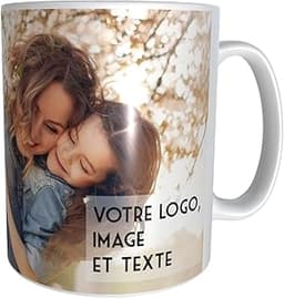 YONACREA - Mug personnalisé avec 2 photos