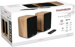 THOMSON Ensemble de Deux Enceintes Caisson Bois Bluetooth5.0