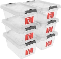 ATHLON TOOLS – Lot de 6 boîtes de rangement 5 L