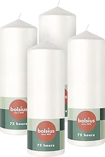 Bolsius Lot de 4 Bougies Piliers