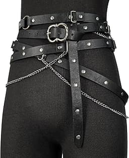 HiiFeuer Ceinture médiévale en faux cuir