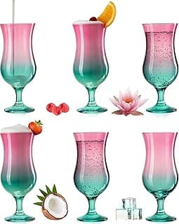 PLATINUX Lot de 6 Verres à Cocktail Multicolores