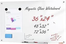 VEVOR Tableau Blanc Magnétique en Verre Effaçable à Sec