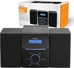 Denver Micro Chaine HiFi stéréo compacte - Radio FM - Lecteur CD - AUX - Fonction Horloge et Réveil - MCA240 - Noir