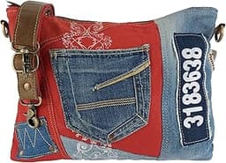 Sunsa Sac à bandoulière en jean recyclé