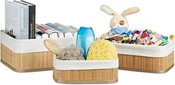 Relaxdays Lot de 3 Boîtes en Bambou