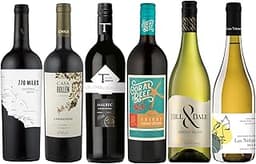 Assortiment de 6 vins rouges et blancs du Nouveau Monde