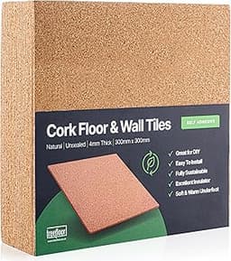 Treefloor Lot de 20 carreaux de liège autocollants (300 x 300 x 4 mm)