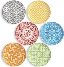 Lot de 6 assiettes multicolores