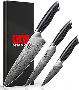 SHAN ZU Set Couteaux Cuisine en Acier Poudré
