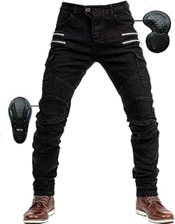 SHUOJIA Pantalon de Moto en Denim