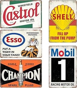 Lot de 5 plaques en métal rétro pour garage