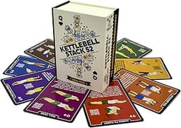 Stack 52 Cartes d'exercice Kettlebell. Kettlebell Jeu de Cartes Instructions vidéo incluses. Programme d'entraînement à Do...