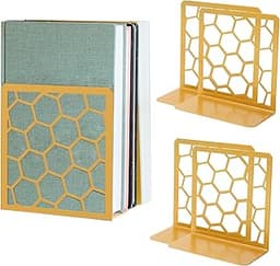 Serre-livres dorés géométriques