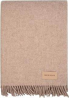 Menique Couverture 100% Laine Mérinos Milan 125x180 cm Beige