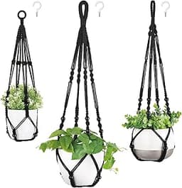 Mkouo Lot de 3 paniers suspendus en macramé