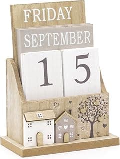 Calendrier perpétuel en bois shabby chic