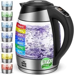 Forme Bouilloire Électrique en Verre 1,8 L Thermostat Réglable