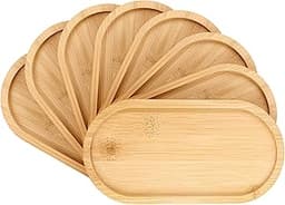 8 mini-plateaux ovales en bambou